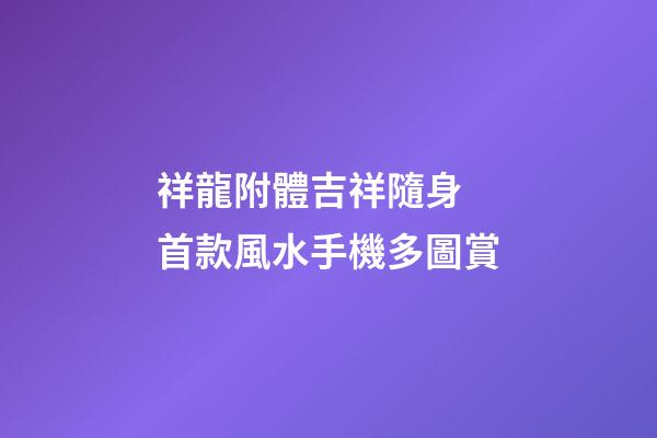 祥龍附體吉祥隨身 首款風水手機多圖賞